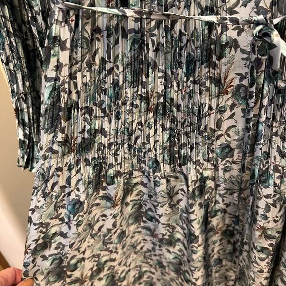 Vince Berry Blooms Midi Pleated Shirt Dress Size L - Picture 7 of 11